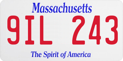 MA license plate 9IL243