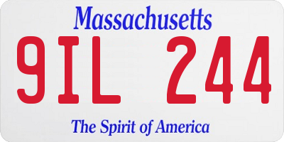 MA license plate 9IL244