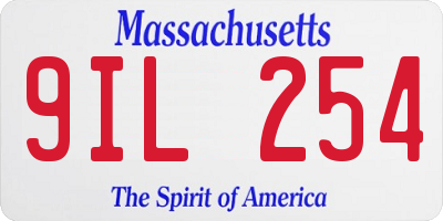 MA license plate 9IL254