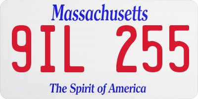 MA license plate 9IL255