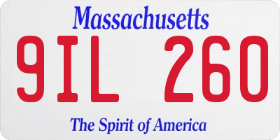 MA license plate 9IL260