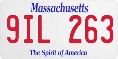 MA license plate 9IL263