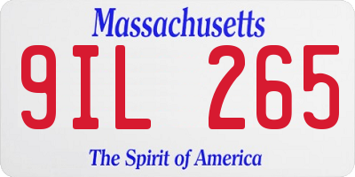 MA license plate 9IL265
