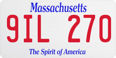MA license plate 9IL270