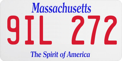 MA license plate 9IL272