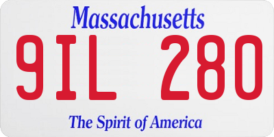 MA license plate 9IL280