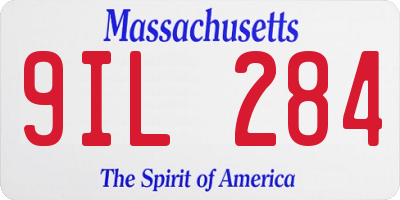MA license plate 9IL284