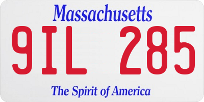 MA license plate 9IL285