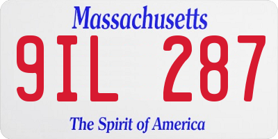 MA license plate 9IL287