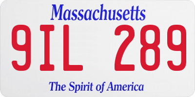 MA license plate 9IL289