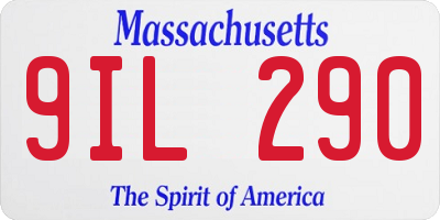 MA license plate 9IL290