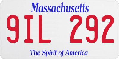 MA license plate 9IL292