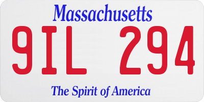MA license plate 9IL294