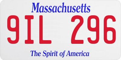 MA license plate 9IL296