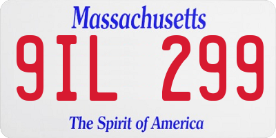 MA license plate 9IL299