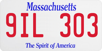 MA license plate 9IL303