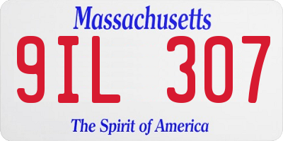 MA license plate 9IL307
