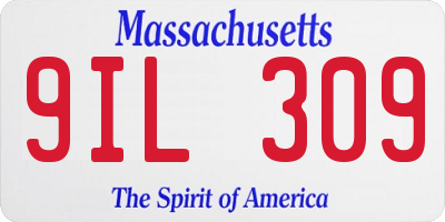 MA license plate 9IL309