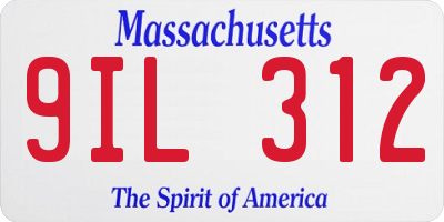 MA license plate 9IL312