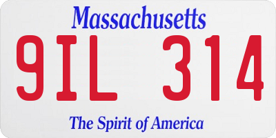MA license plate 9IL314