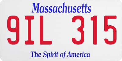 MA license plate 9IL315
