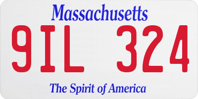MA license plate 9IL324