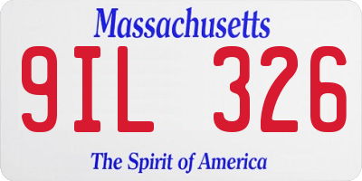 MA license plate 9IL326