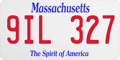 MA license plate 9IL327
