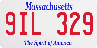 MA license plate 9IL329