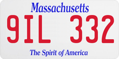 MA license plate 9IL332