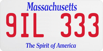 MA license plate 9IL333