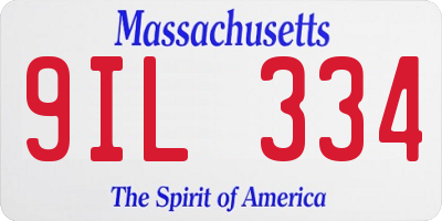 MA license plate 9IL334