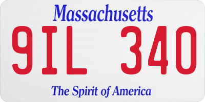 MA license plate 9IL340