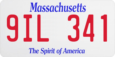 MA license plate 9IL341