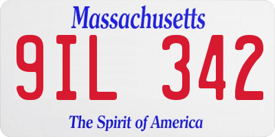 MA license plate 9IL342