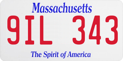MA license plate 9IL343