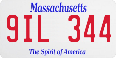 MA license plate 9IL344