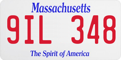 MA license plate 9IL348