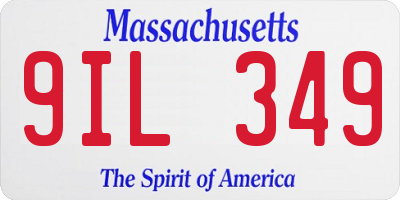 MA license plate 9IL349