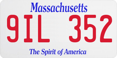 MA license plate 9IL352