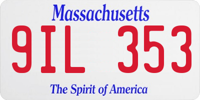 MA license plate 9IL353
