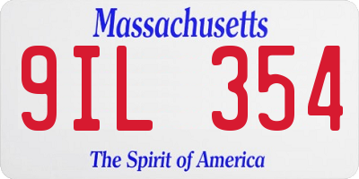 MA license plate 9IL354
