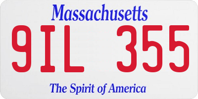 MA license plate 9IL355
