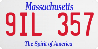 MA license plate 9IL357