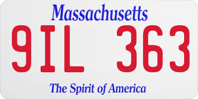 MA license plate 9IL363
