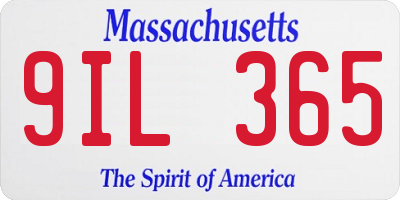 MA license plate 9IL365