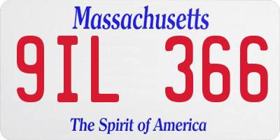MA license plate 9IL366