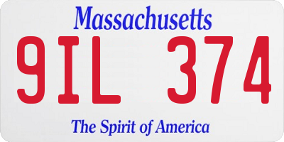 MA license plate 9IL374