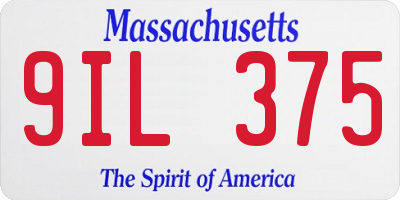 MA license plate 9IL375