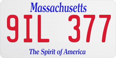 MA license plate 9IL377